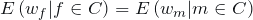 E\left( w_{f}|f\in C\right) =E\left( w_{m}|m\in C\right)