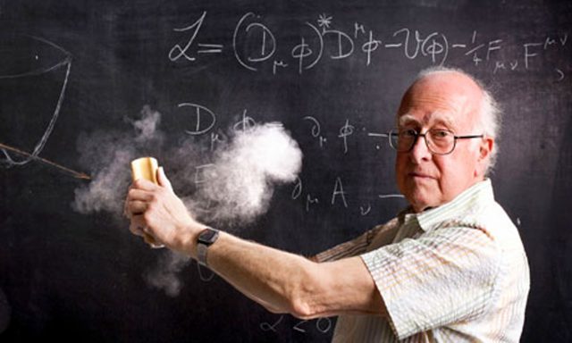 Don't try this one: Professor Peter Higgs with a description of the Higgs model.