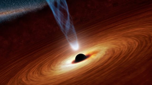 Figure 3: An artist's conception of the NGC1365 inner black hole, showing the accretion disk that feeds it and the innermost stable orbit. | Credit: NASA/JPL - Caltech.