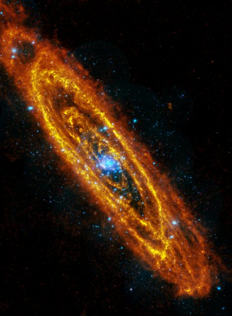 Figure 2. The combined view of Herschel infrared eyes with x-ray vision by XMM Newton provided an unprecedented image of our neighbor, the Andromeda Galaxy or M31. | Credit: ESA Herschel/PACS/SPIRE/J. Fritz - XMM-Newton/EPIC/W.Pietsch (MPE).