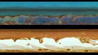 Saturn’s extreme weather in the computer