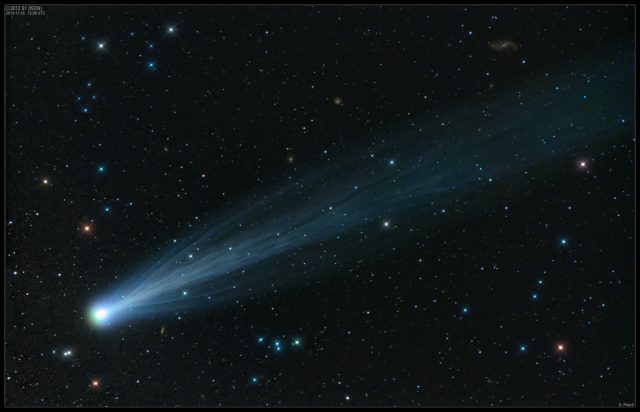 Figure 1: A gorgeous image of the comet taken by the astro-photographer Damian Peach on November 2013. This might be the most iconic picture of the comet of the century that never was. | Credit: D. Peach.