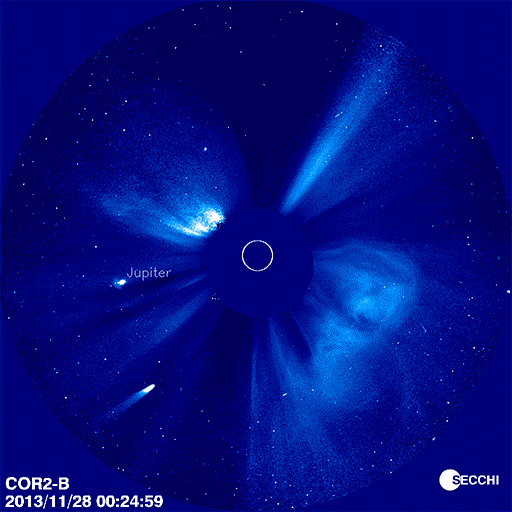 Figure 3: Animation of almost one hundred images taken by STEREO during the perihelion of comet ISON. The death of the comet was streamed in almost real time all over the world. Credit: NASA / STEREO / Emily Lakdawalla