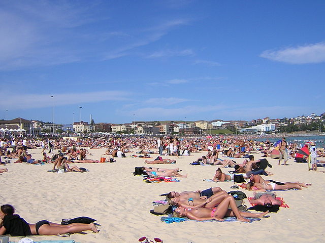 Are these sunbathers high on endorphins? | Credit: Wikimedia Commons