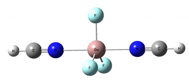 Figure 4. The GaF3(NCH)2 species characterized by the pentavalency of boron center.