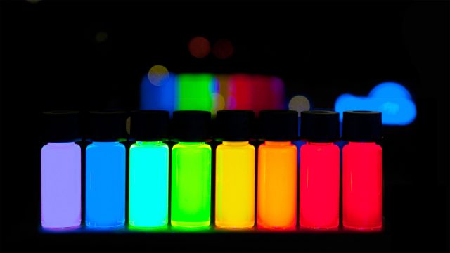 Quantum Dots with gradually stepping emission from violet to deep red are being produced in a kg scale at PlasmaChem GmbH