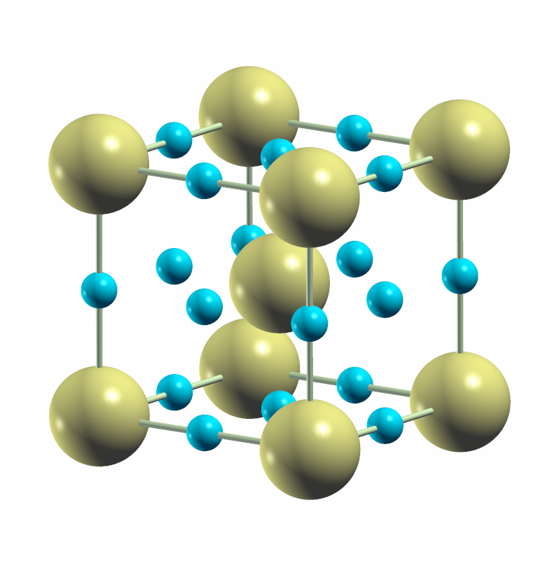 Fig. 2: Cubic structure of the H3S compound as predicted in Errea et al (2015).