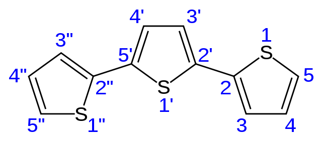 Terthiophene | Credit: Wikimedia Commons