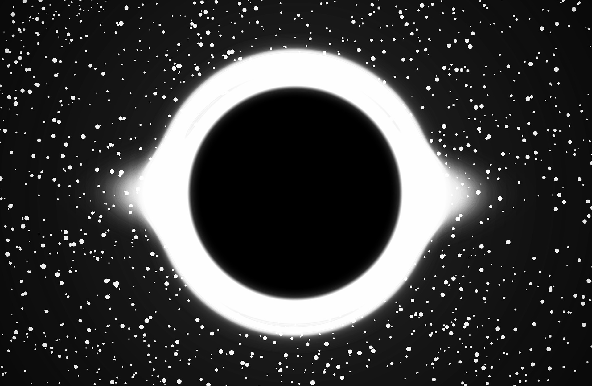 black white and black hole